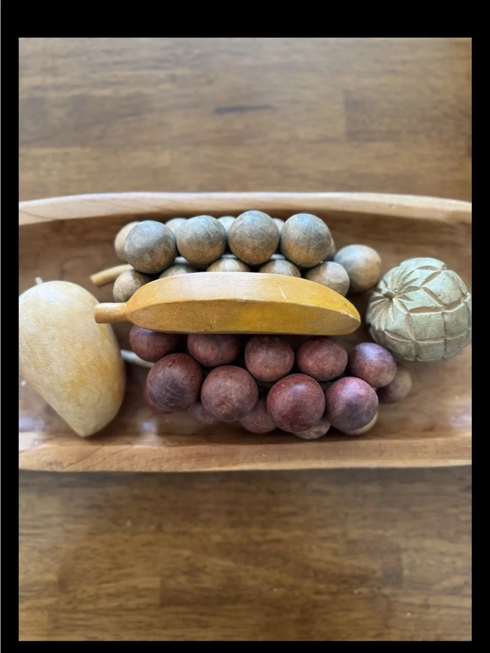 Vintage Mid Century Modern MCM Decorative Wooden Fruit Lot Of 5